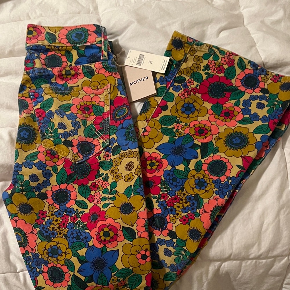 MOTHER Floral Flare Jeans - Multicolor